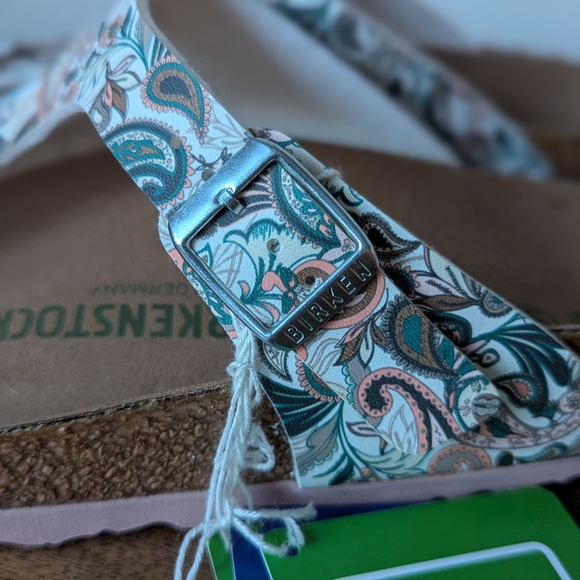 NEW Birkenstock Gizeh Vegan Rose Paisley Birko-flor-Regular Fit Size 39 L 8 M 6 - Picture 6 of 11